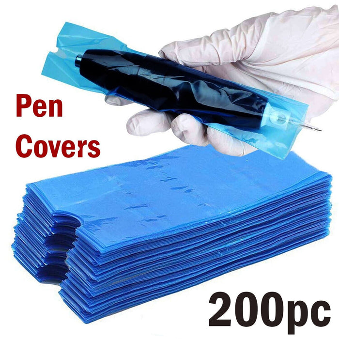 Tattoo Pen Covers 200PCS Machine Pen Sleeves Plastic Bag Covers for Machine Pen