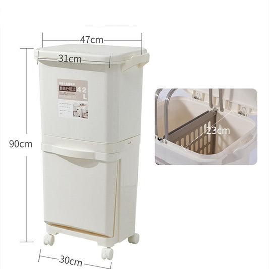 42L Japanese Kitchen Trash Can Household