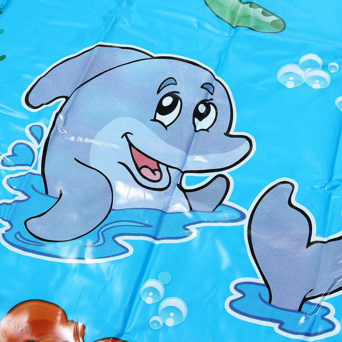 100CM Outdoor Inflatable Water Splash Play Pool Playing Sprinkler Mat Yard Family Funny Kids Toys