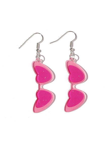 Creative Cute Transparent Acrylic Love Heart Earrings