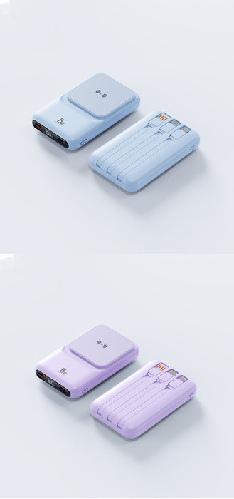 Magnetic Wireless Charger Power Bank with Cable Super Fast Charge Mobile Power 10000 MA