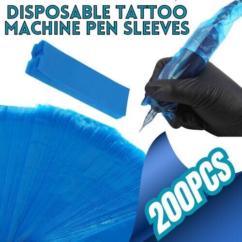 Tattoo Pen Covers 200PCS Machine Pen Sleeves Plastic Bag Covers for Machine Pen