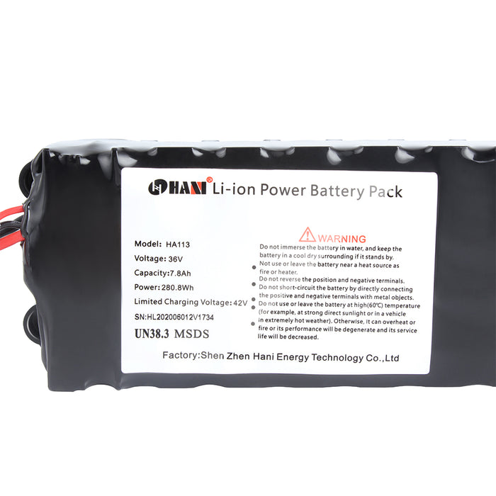 [EU/USA Direct]  HA113-4 36V 7.8Ah 280.8W Electric Bike Battery Cells Pack E-Scooters Lithium Li-Ion Battery Max 3A Charger for Cycling