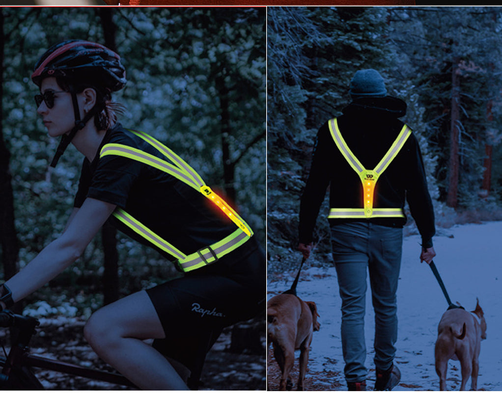 Outdoor Night Run Reflective Vest Riding Warning Light