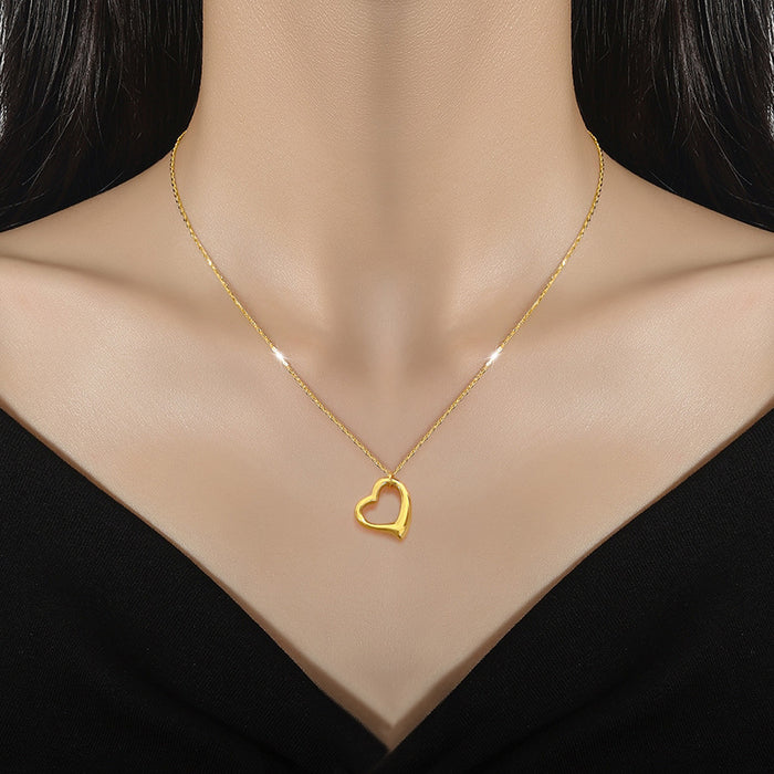 Simple Bracelet Love Heart Furnace Real Gold Cold Necklace Female Ins