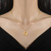 Simple Bracelet Love Heart Furnace Real Gold Cold Necklace Female Ins