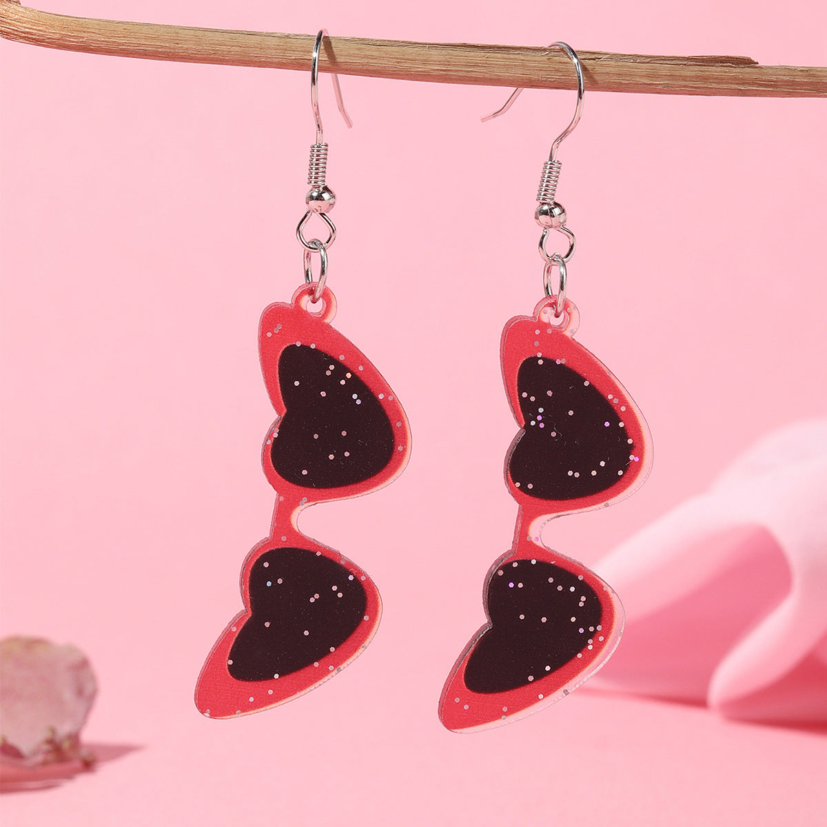 Creative Cute Transparent Acrylic Love Heart Earrings