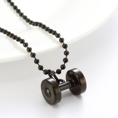 Single Piece Dumbbell Necklace Key Body Pendant Fashion