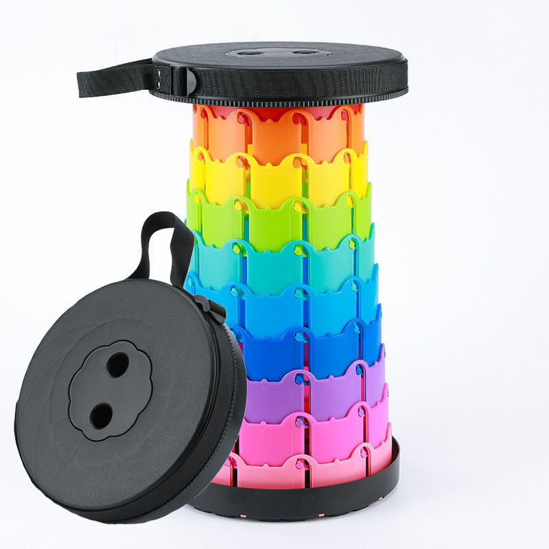 Children'S Rainbow Folding Stool Portable Retractable Chair