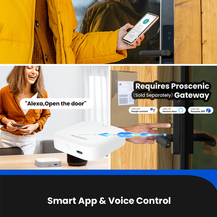 [US Direct]  L40 Smart Door Bluetooth Lock Fingerprint/App Password Key IC Card Unlock Intelligent Anti-Theft Door Lock IP54 Home Lock Work with Alexa Google Assistant