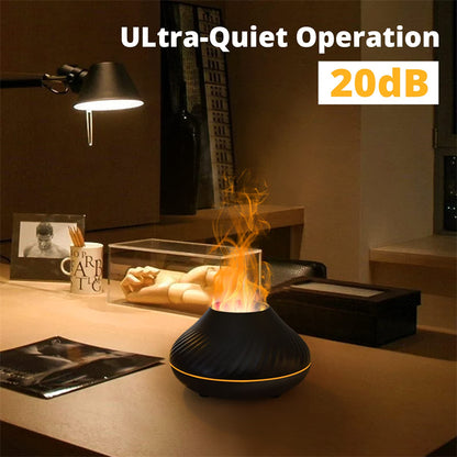 New Volcanic Flame Aroma Diffuser Essential Oil Lamp 130Ml USB Portable Air Humidifier with Color Night Light Mist Maker Fogger LED Light