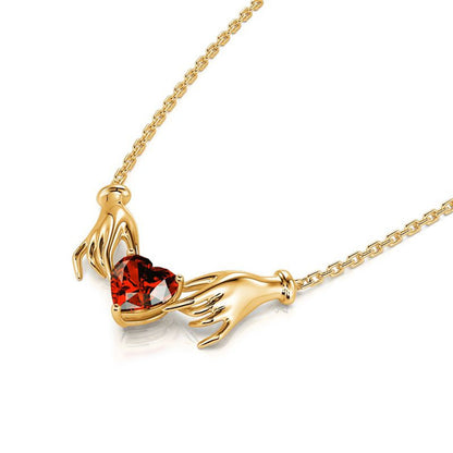 Fashion Red Gemstone Ladies Necklace Pendant