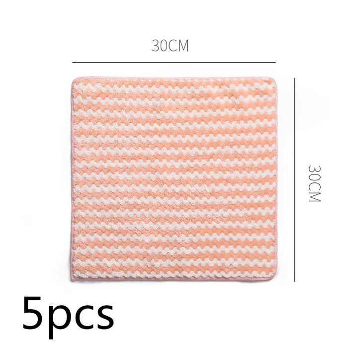 Kitchen Cleaning Rag Coral Fleece Dish Washing Cloth Super Absorbent Scouring Pad Dry and Wet Kitchen Cleaning Towels Lazy Cleaning Supplies