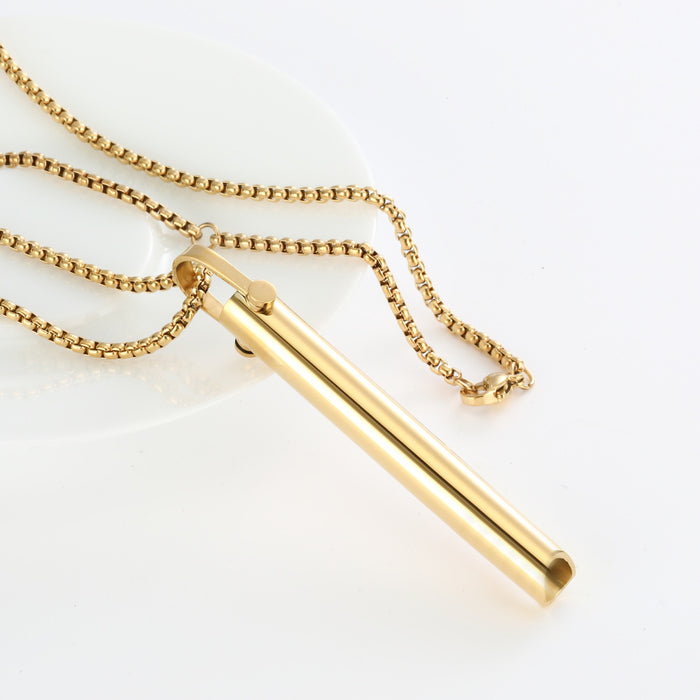 Adjustable Breathing Necklace and Breathing Ring Relieve Pressure Ornament Stainless Steel Decompression Jewelry