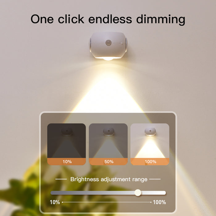 Adjustable Angle Human Sensing Light, Wireless Sunset Light, Indoor Spotlight, Corridor, Living Room Wall Light, Rechargeable and Installed Dry Battery