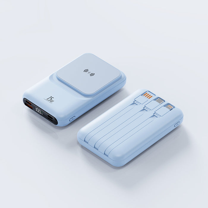 Magnetic Wireless Charger Power Bank with Cable Super Fast Charge Mobile Power 10000 MA