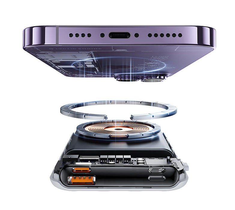 Magnetic Wireless Charger Power Bank with Cable Super Fast Charge Mobile Power 10000 MA