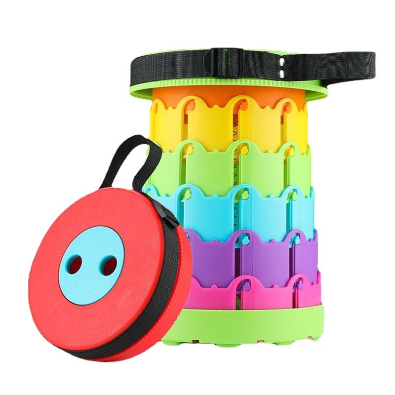 Children'S Rainbow Folding Stool Portable Retractable Chair