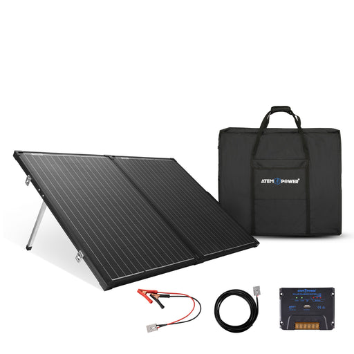 [US Direct] ATEM POWER AP-FOLD-FLES 200W Monocrystalline Solar Panel without Glass Portable Solar Suitcase Equipped with 20A MPPT Controller for 12V Batteries RV Camping Power