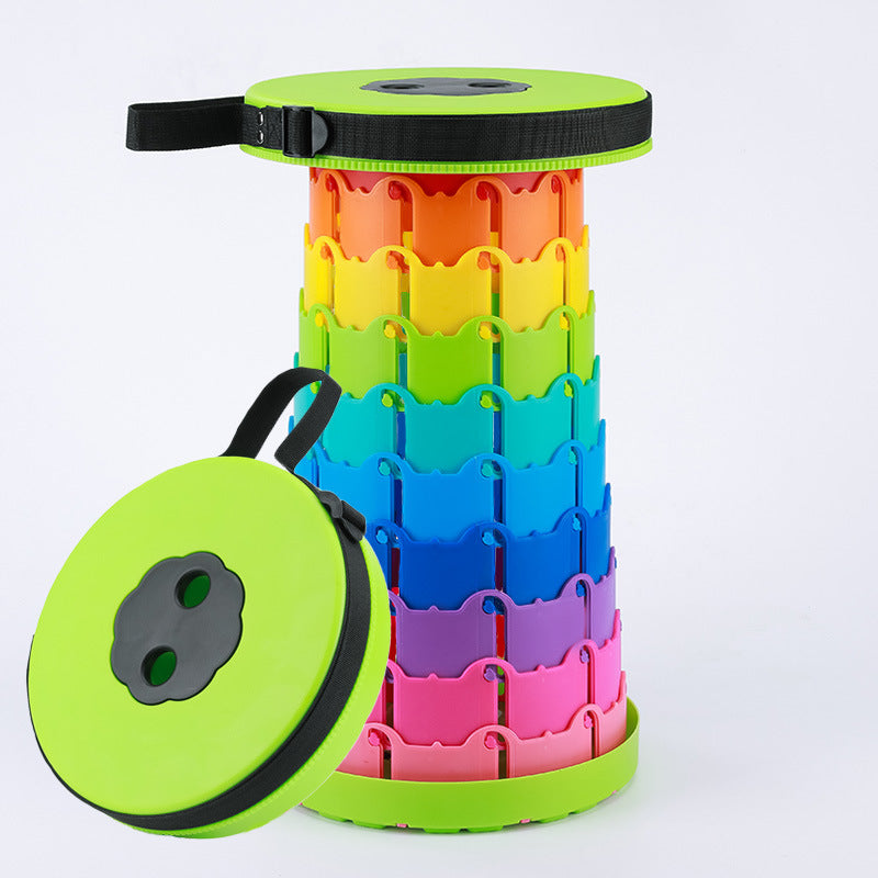 Children'S Rainbow Folding Stool Portable Retractable Chair