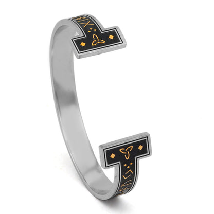 New Titanium Steel Personality Digital Text Bracelet