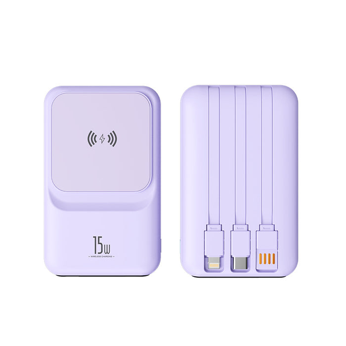 Magnetic Wireless Charger Power Bank with Cable Super Fast Charge Mobile Power 10000 MA