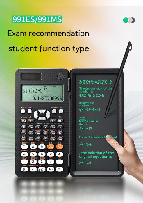 2 in 1 Foldable Scientific Calculators Handwriting Tablet Learning Function Calculator Foldable Desk Scientific Calculators