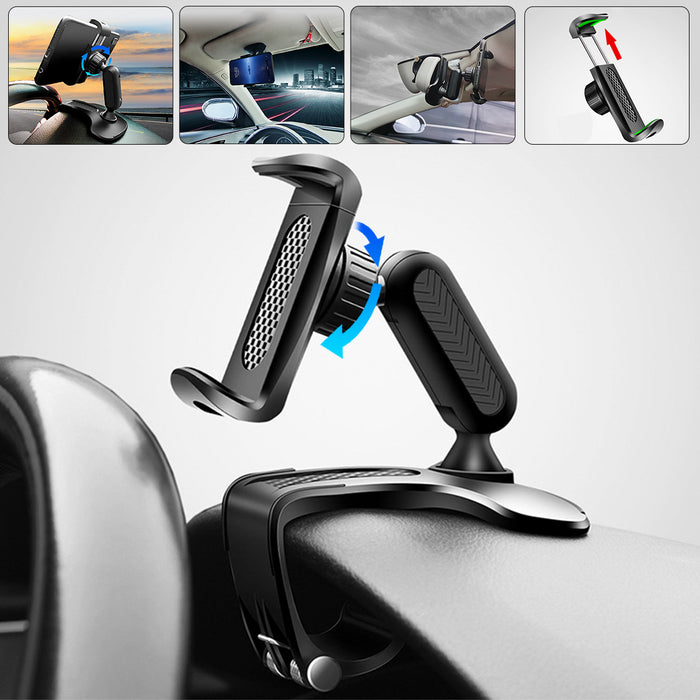 360°Rotation Car Mobile Phone Holder Car Sun Visor Dashboard Mobile Phone Holder